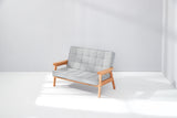 Kids double arm chair - Leathaire Grey - Bunnytickles