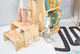 Solid Wood 2 Steps Stool - Bunnytickles