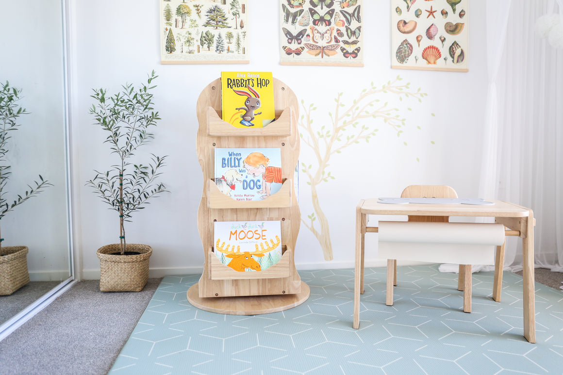 Revolving Solid Wooden Bookcase in Australia Bunny Tickles Bunnytickles